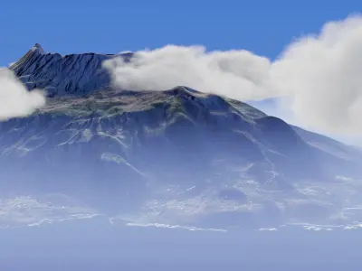 Clouds island with above it 3D model