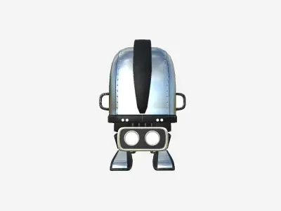 Turtleback Robot J09 Aluminum - SciFi Character Design Low-poly 3D model