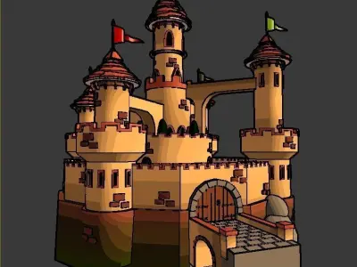 Cartoon Medieval Castle 3D model