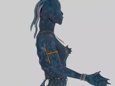 MERMAID WATER WORLD OCEAN CREATURE GINIKA AS ADAPTED Low-poly 3D model