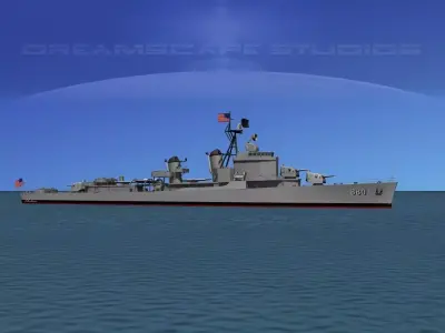 Gearing Class Destroyer DDR-880 USS Dyess 3D model