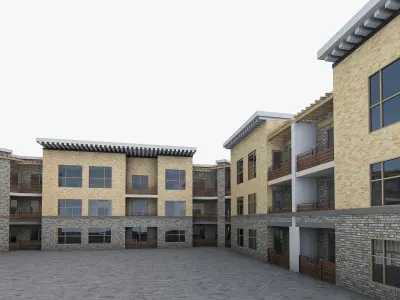 Apartment Complex 02 Low-poly 3D model