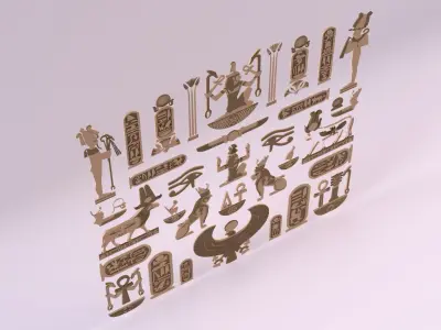 Egyptian Symbols - 041 Low-poly 3D model