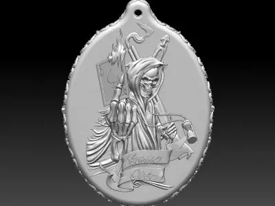 HM Skull Keychain 02 3D print model