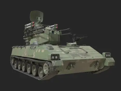 4 coatings of PLA Army PGZ95 Self-Propelled Anti-Aircraft SPAAG Low-poly 3D model