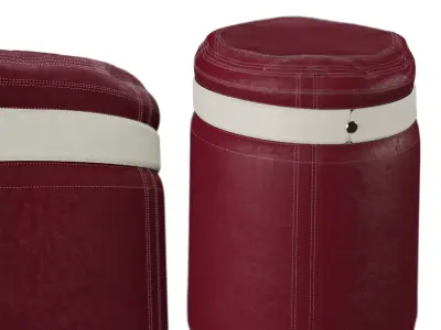 azure leather soft seat 01 Free 3D model