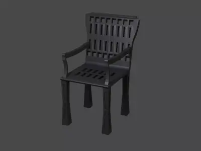 Low Poly Modern Black Armchair 3D Model Low-poly 3D model