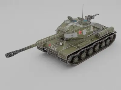  IS-2 Mod 1944 Heavy tank Low-poly 3D model