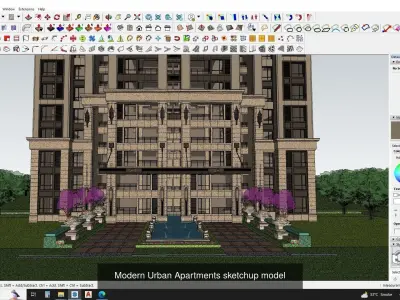 3d commercial building with Master plan collection 1 