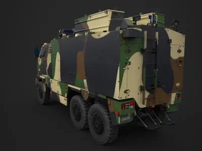 Mowag Durro III  Camouflage Low-poly 3D model