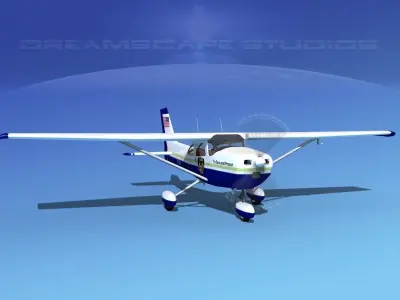 Cessna 172 Skyhawk 1976 State Police 3D model