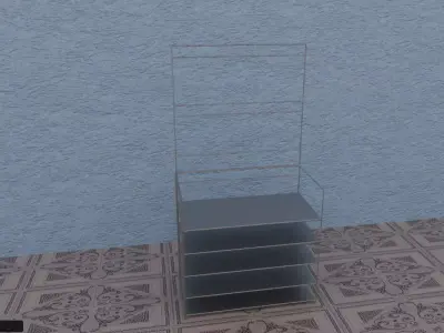 Sleek Minimalist Shoe Rack 3D model