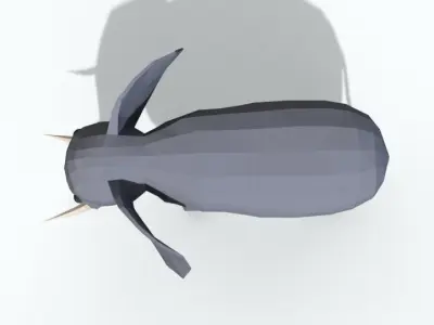 Low Poly Elephant with tusks Free 3D model