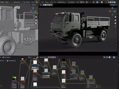 High Poly Military Cargo Truck M1078  Realistic 3D Model 3D model