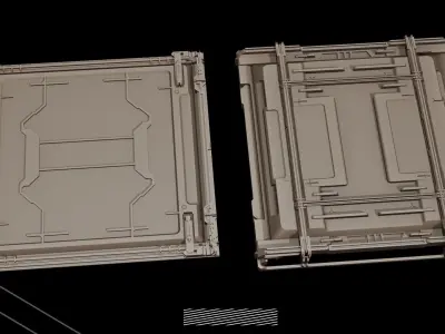  26 Sci fi Industrial panel Kitbash 3D model