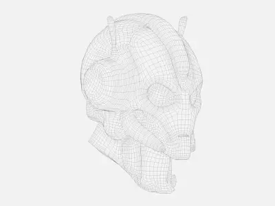 Robot helmet Low-poly 3D model