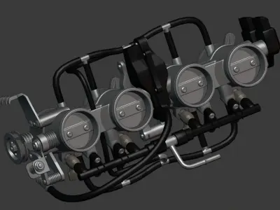 Throttle Engine Z900 Low-poly 3D model