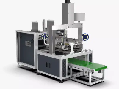 Automatic Gift Box Corner Sticking Machine 3D model