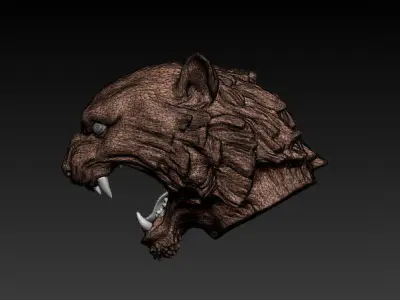 Tiger head Low res 3D model