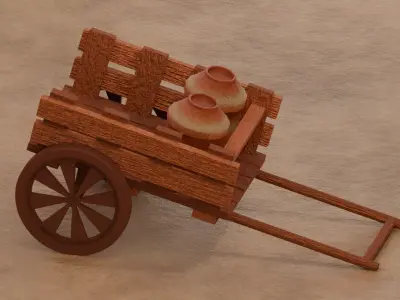 Medieval Cart Type 1 3D model