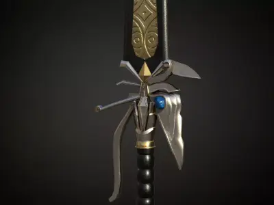 One handed elven egypt sword roblox ready Low-poly 3D model