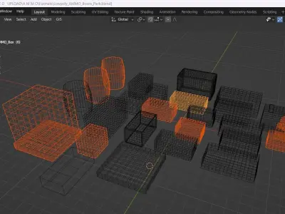 Ammo Box Pack Low-poly 3D model
