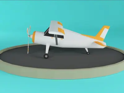 Airplane Low Poly Low-poly 3D model