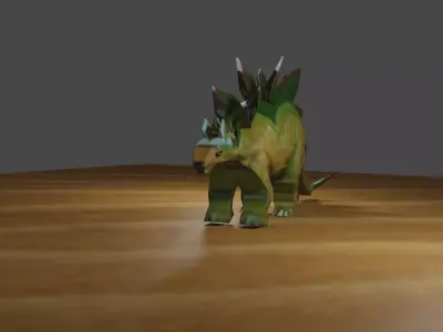 Stegosaurs Dinosaurs Low-poly 3D model