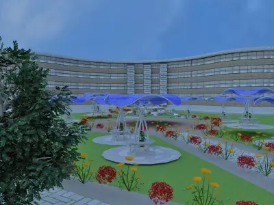 Shopping Mall Low-poly 3D model