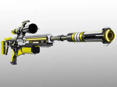 Sci-Fi Sniper Low-poly 3D model