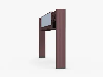 Billboard 4 Red Low-poly 3D model