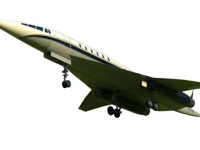 Supersonic Business Jet Tu-444 3D model