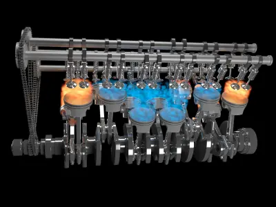 V12 Engine Animation 3D model