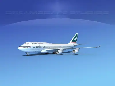 Boeing 747-400 Cathay Pacific 2 3D model
