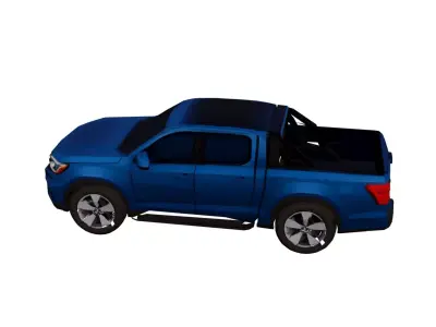 Low Poly Generic Pickup Truck Vehicle Model PBR Texture Low-poly 3D model