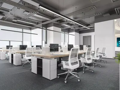  Office interior scene 04 3D model