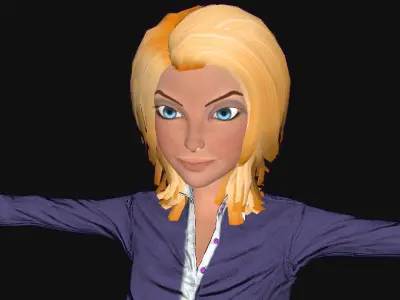 Office Lady Low-poly 3D model