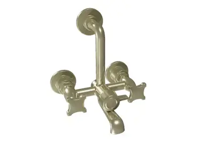 Brass Shower Tap Low-poly 3D model