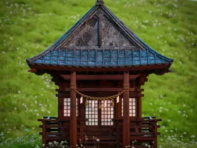 JAPANESE SHRINE Low-poly 3D model