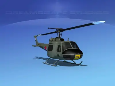 Bell UH-1B Iroquois S Korean Army 3D model