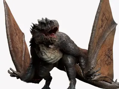 Dinosaur Wyvern Rex Model Low-poly 3D model