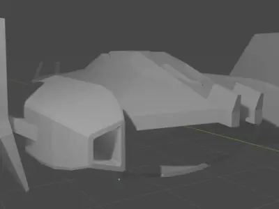 3d StarFighter star wars spaceship Low-poly 3D model