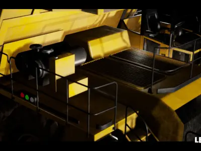 Driveable Animated Construction Truck Low-poly 3D model