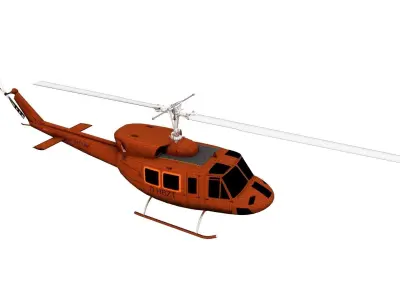 Lowpoly Bell UH-1N Twin Huey Low-poly 3D model
