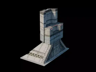 Cyberpunk Building 5 Low-poly 3D model