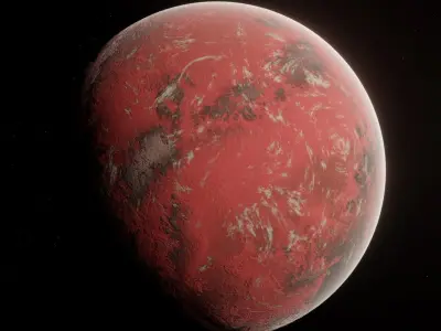 Planet Space Ready to game  Low-poly 3D model 8