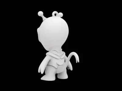 Alien Head Keychain 3D Print Model 3D print model