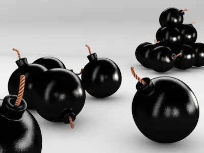  A Bomb with a wick Free low-poly 3D model