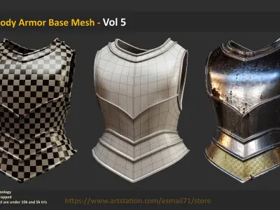 30 Body Armor Base Mesh - Vol 5 Low-poly 3D model