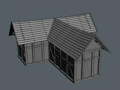 High Quality Medieval house - Building H Low-poly 3D model